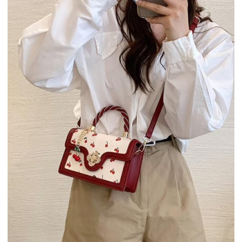 Sac bandoulière polyvalent à imprimé cerises