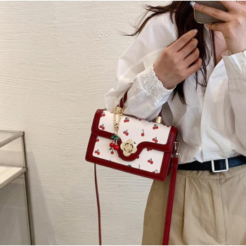 Sac bandoulière polyvalent à imprimé cerises