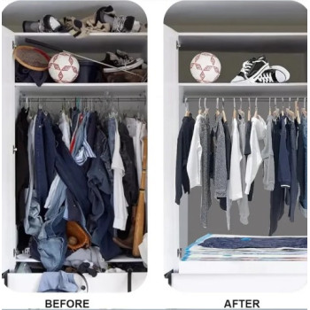 Pack 5 Sacs de rangement sous vide avec pompe