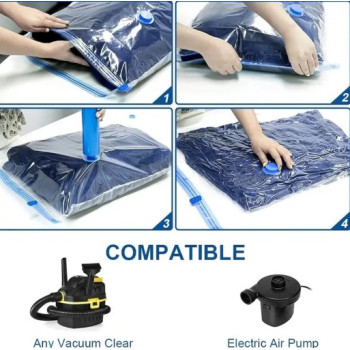 Pack 5 Sacs de rangement sous vide avec pompe
