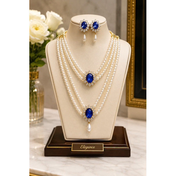 collier à plusieurs rangs de perles blanches