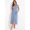 Robe Chemise Longue Kamraya en Lin sans Manches