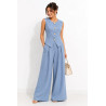 Ensemble Tailleur 2 Pièces Gilet sans Manches et Pantalon Large