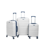 Set de trois valises avec roues démontables - Titou - Blanc Bleu marine