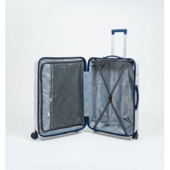 Set de trois valises avec roues démontables - Titou - Blanc Bleu marine