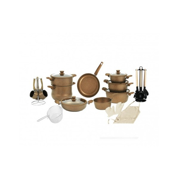 Batterie De Cuisine Almaz Granite 29 Pièces