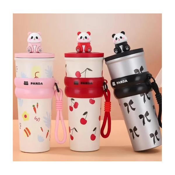 Mug Isotherme avec Figurine 3D "Panda & Motifs" 700 ml