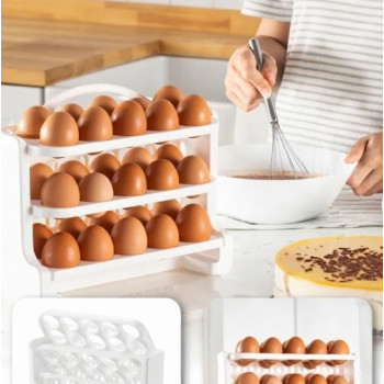 Rangement à oeufs à 3 Niveaux et Étagères Mobiles