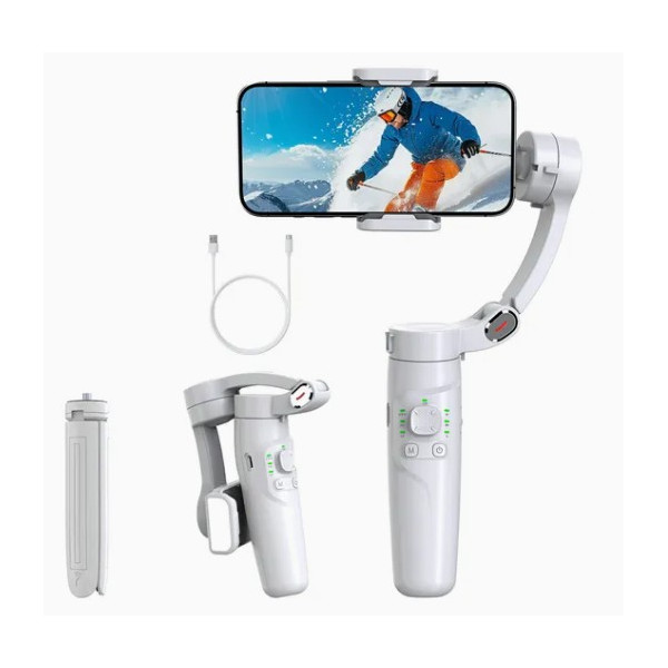 Stabilisateur de smartphone - anti-vibration avec suivi de visage et intervalle de temps