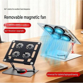 Support métallique pour ordinateur portable avec 4 ventilateurs YL-912