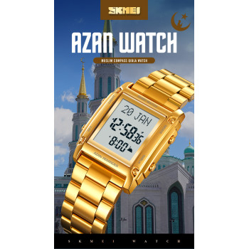 Montre rappel de la Qibla et Azan SKMEI acier inoxydable 2277