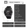 Montre de sport numérique tendance chronographe 5ATM SKMEI 2601 – Noir