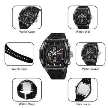 Montre de sport numérique tendance chronographe 5ATM SKMEI 2601 – Noir
