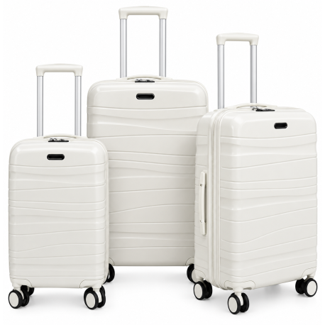 Set de trois valises avec roues démontables - Titou - Blanc