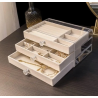 Boîte de rangement à bijoux à 3 tiroirs avec couvercle transparent