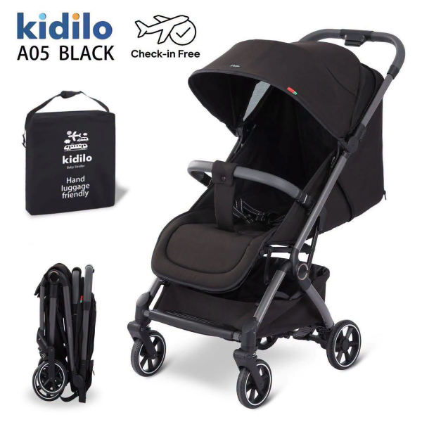 Poussette cabine avion compacte dès la naissance Kidilo A05