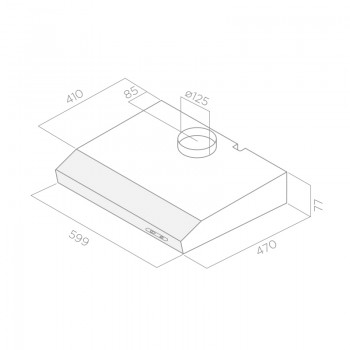 HOTTE STANDARD FOCUS F.600X / INOX / 60 CM