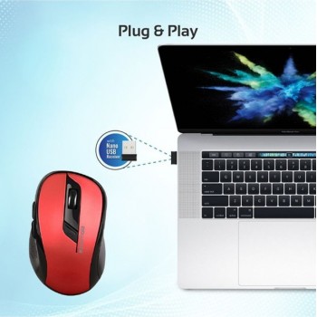 Souris Optique Sans Fil PROMATE Clix-7 Rouge