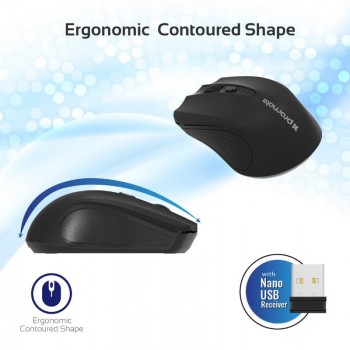 Souris Optique Sans Fil PROMATE Clix-8 - Noir