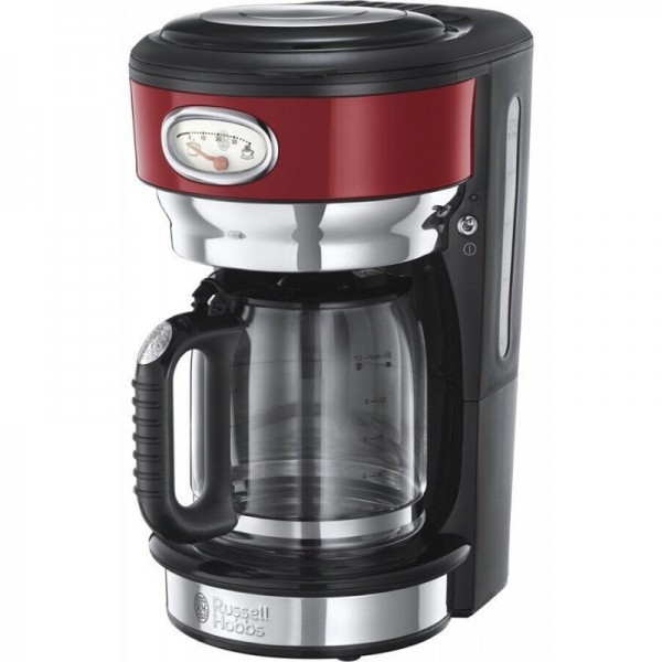 Cafetière jauge de décompte du temps Retro Russell Hobbs - Rouge Ruban - 21700-56