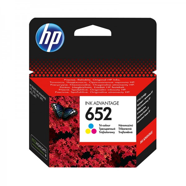 Cartouche d'encre HP 652 originale - Couleur - F6V24AE - Jacaranda Tunisie