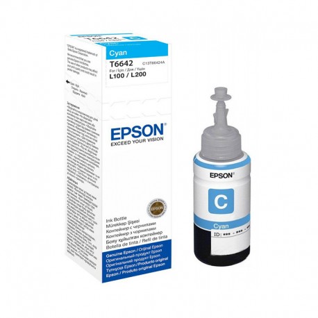 Bouteille d'encre originale Epson T6642 - Cyan - C13T66424A - Jacaranda Tunisie