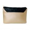 Sac a main - Simili cuir - Beige Noir - Jacaranda Tunisie