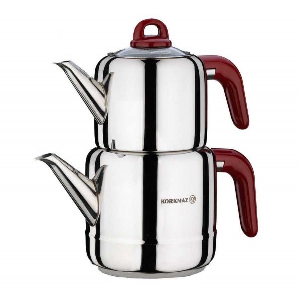 Theiere Hera Korkmaz A048-02 Rouge - Inox
