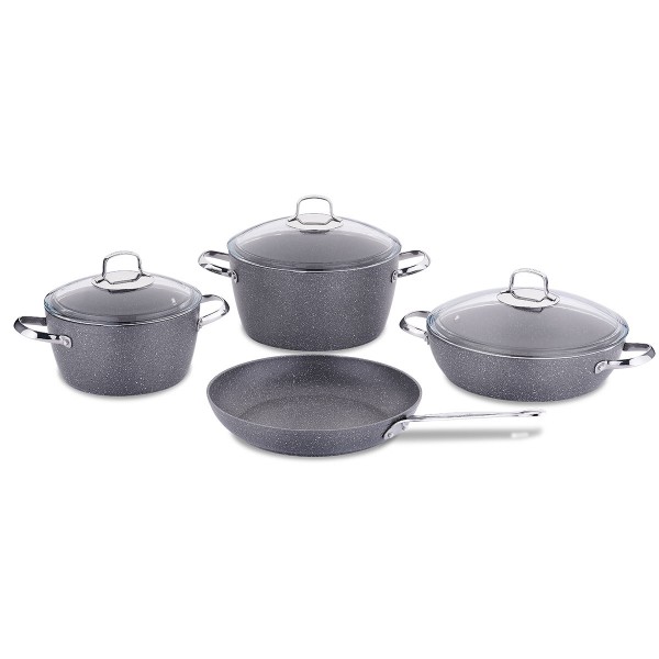 Batterie de cuisine noire de 7 pièces Korkmaz Nea
