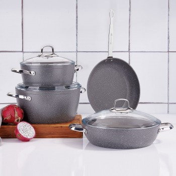 Batterie de cuisine noire de 7 pièces Korkmaz Nea