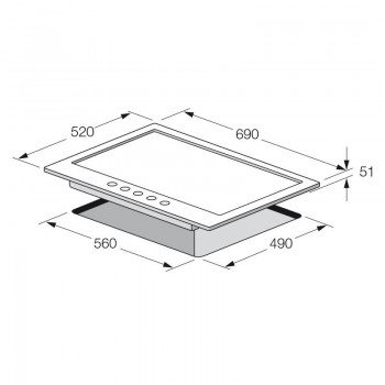 PLAQUE DE CUISSON FOCUS 5 FEUX 75CM F811X