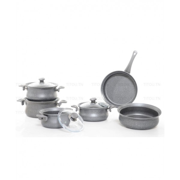 Batterie Granite OMS Colection 10 Pièces - Gris