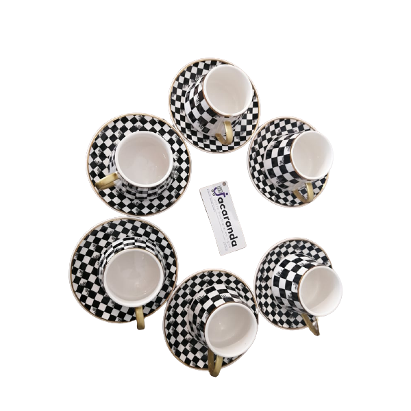 6 Tasses Et Sous Tasses Café au Lait En Céramique