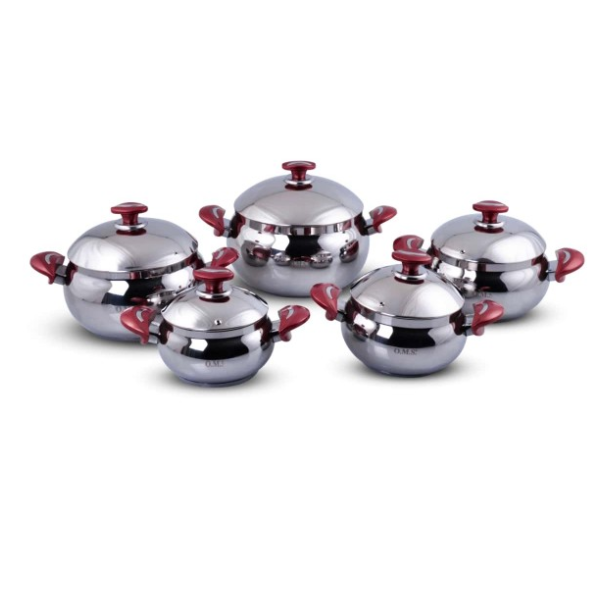 Batterie INOX OMS Collection 10 Pièces - Rouge Bordeaux