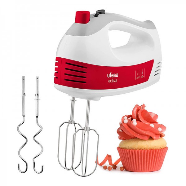 BATTEUR ELECTRIQUE UFESA 400W BLANC & ROUGE