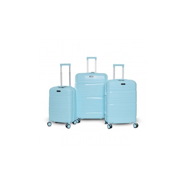 Set De Trois Valises Avec Roues Démontables - Bleu Chwingum